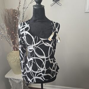 Elegant Women's Black and White Blouse